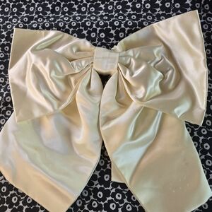 Cream Satin Statement Bow - Big GIANT BOW